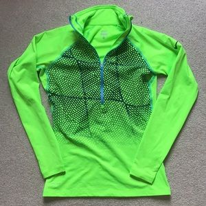 NIKE DRI-FIT neon green half-zip sz M